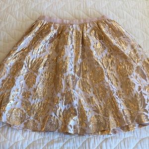 NWT Anthropologie Isani Gold and Cream Jacquard Skirt, size 10